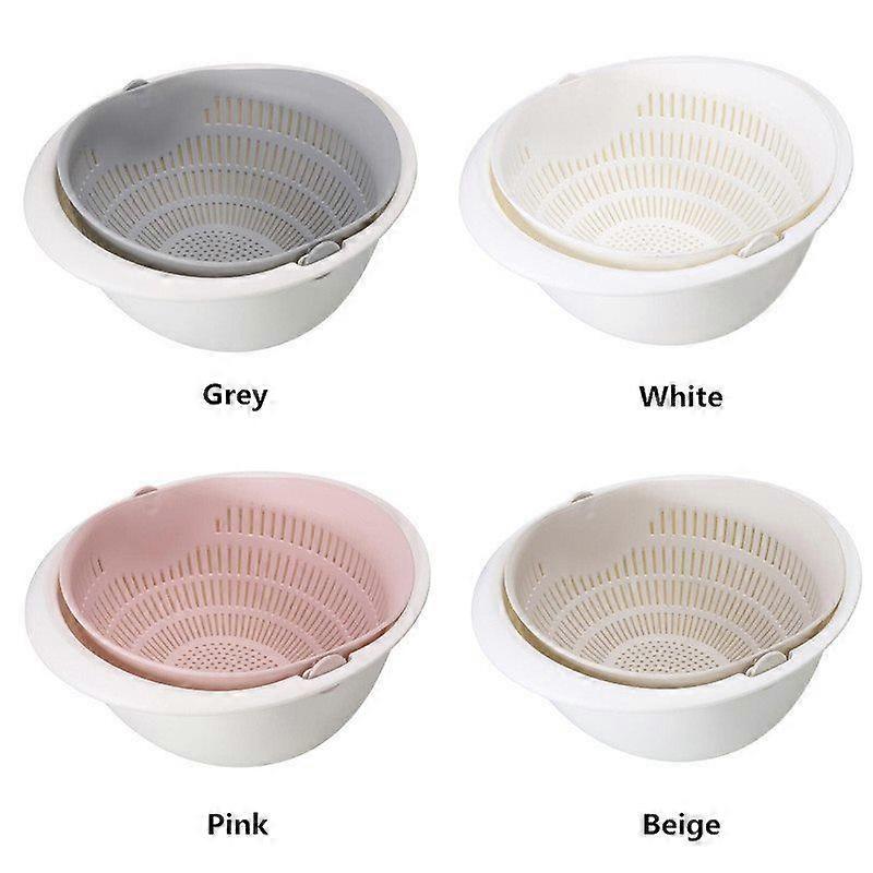Kitchen Double Layer Drain Basket Fruit Vegetable Food Cleaning Drain Basket