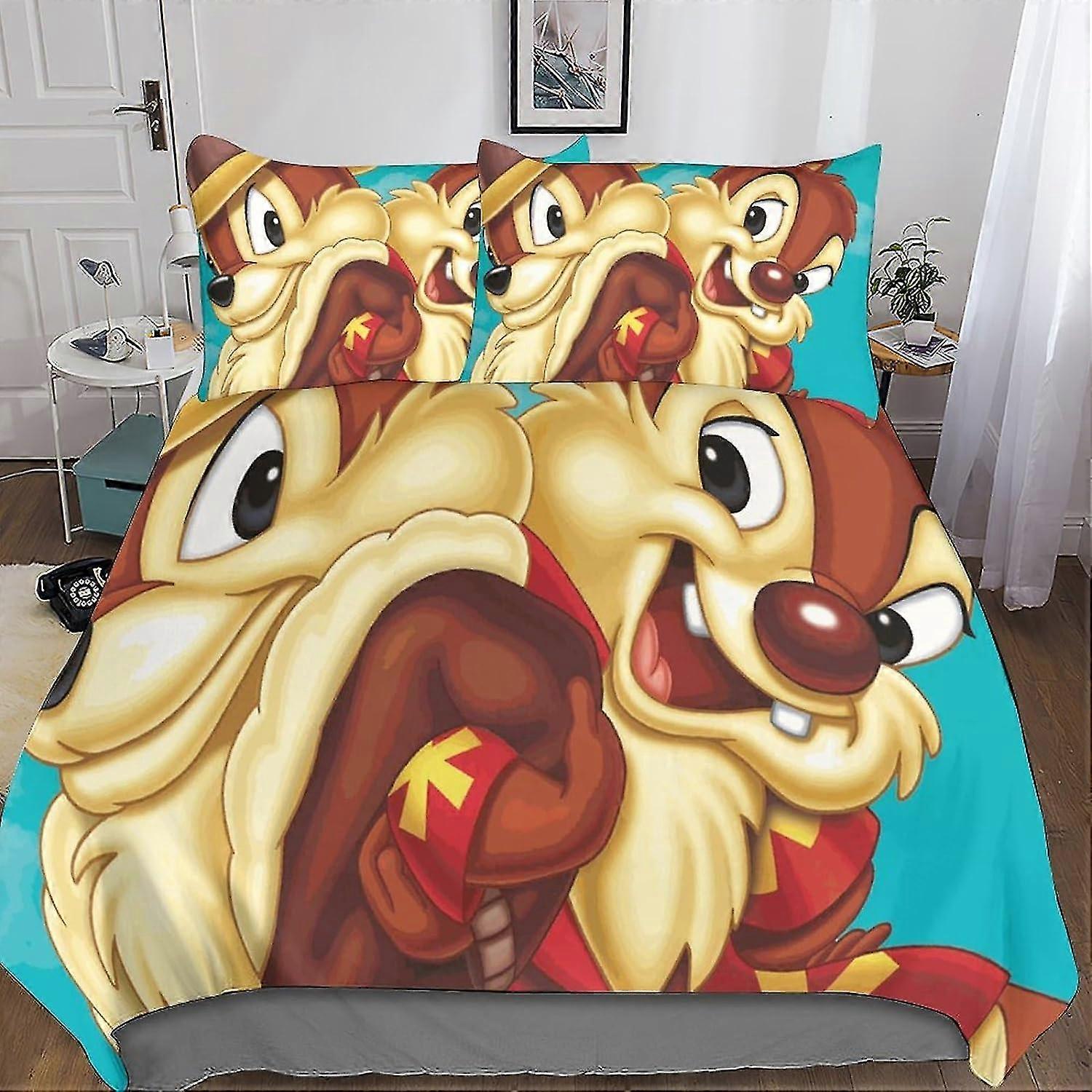 3D Cartoon Print Duvet Cover Set for Kids and Teens, Soft Microfiber with Zipper Closure, 3 Pieces