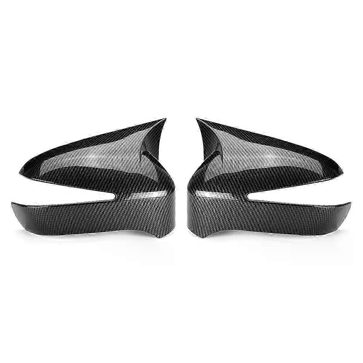 Glossy Black/Carbon Look Door Side Rearview Mirror Cover Trim Compatible with Certain Brand Civic 2006-2011 Car Accessories