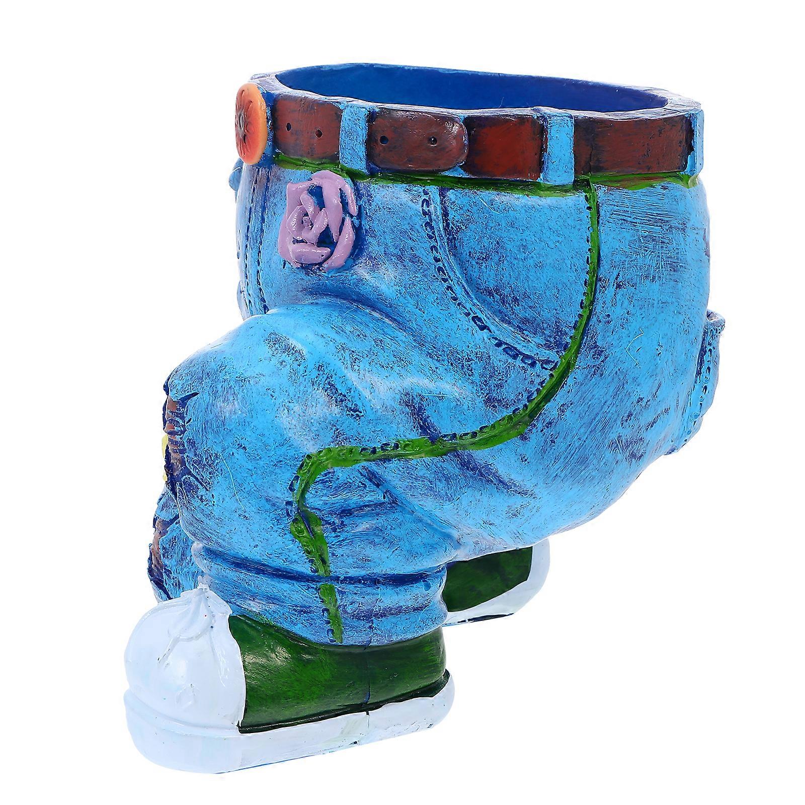 Flowerpot Pants Modeling Succulent Pot Blue 14x11cm 1Set