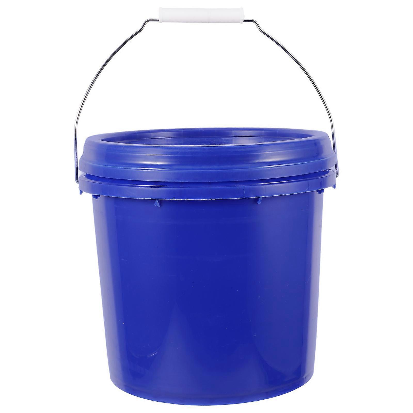 Plastic Bucket With Airtight Lid Simple And Convenient Design For Painting 5L Blue 1Set