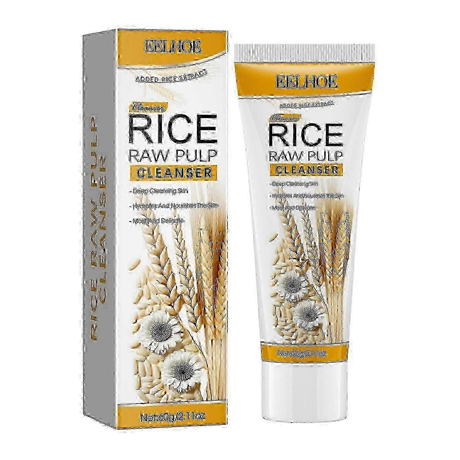 EELHOE Rice Foam Cleanser  Lightens Dull Skin & Clears Pores for a Radiant Glow
