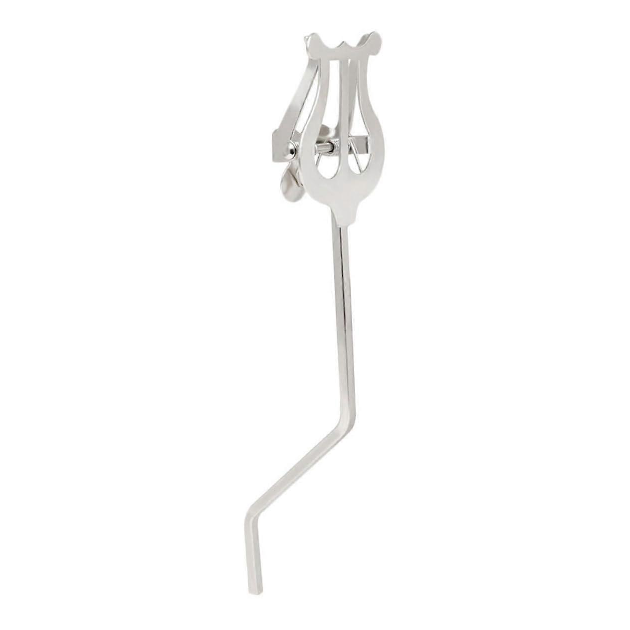 1piece saxophone music stand holder, adjustable and lightweight for musicians, silvercolored, sturdy and practical for saxophone players.