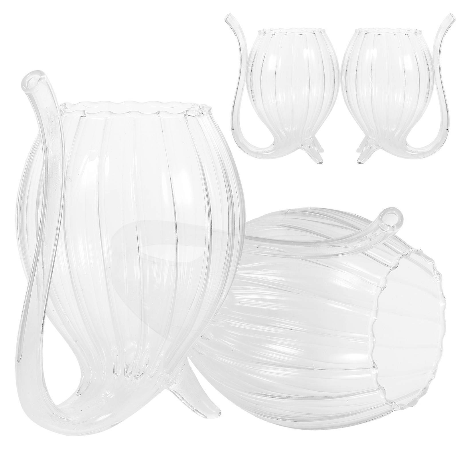 4 Creative Glass Wine Cups with Straw – Unique Drinking Glasses for Juice, Cocktails – Ideal for Halloween Parties & Gatherings