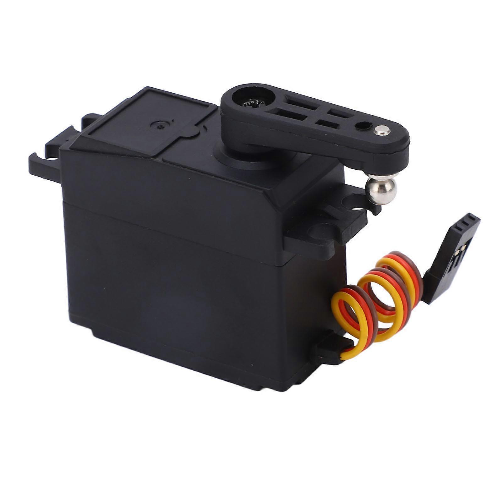 RC Car Servo Wear Resistant Plastic Shell Lightweight RC Gear Servo for Wltoys 104072 Black
