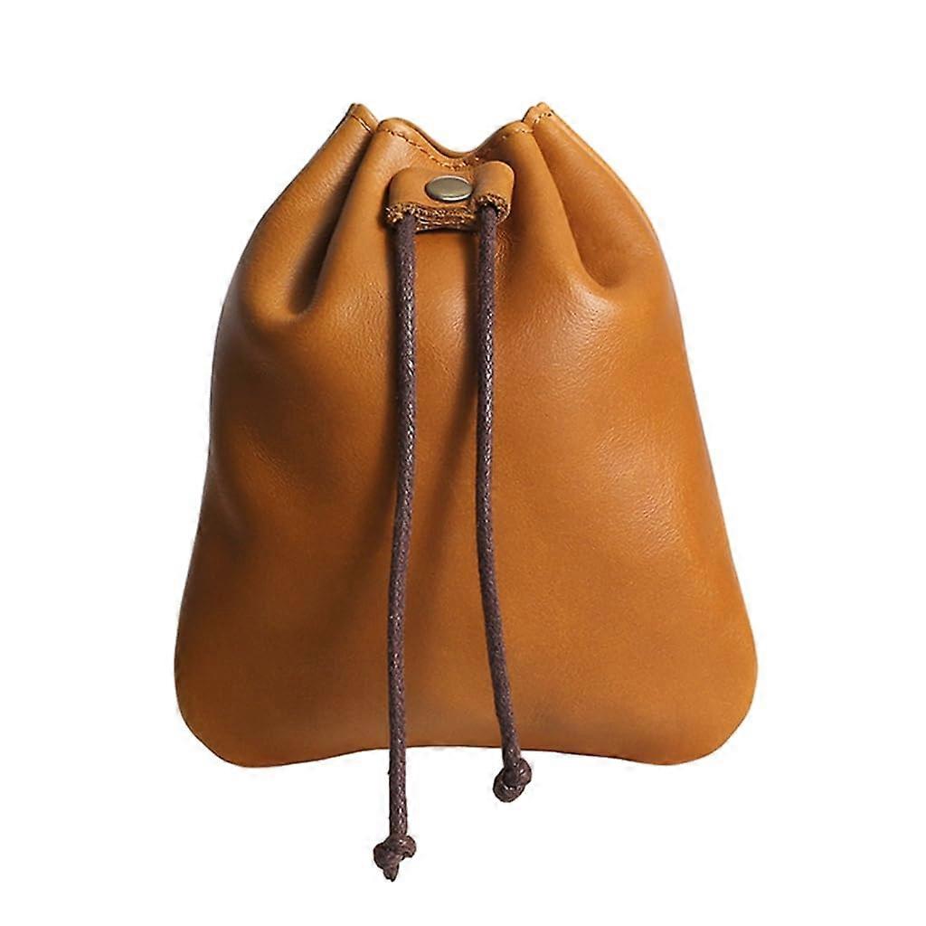 Unisex drawstring leather wallet, handmade, storage for small items, small