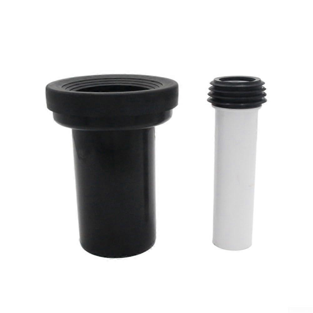 2 Pcs Thickened PVC Drain Pipe Adjustable Length Efficient Drainage Black