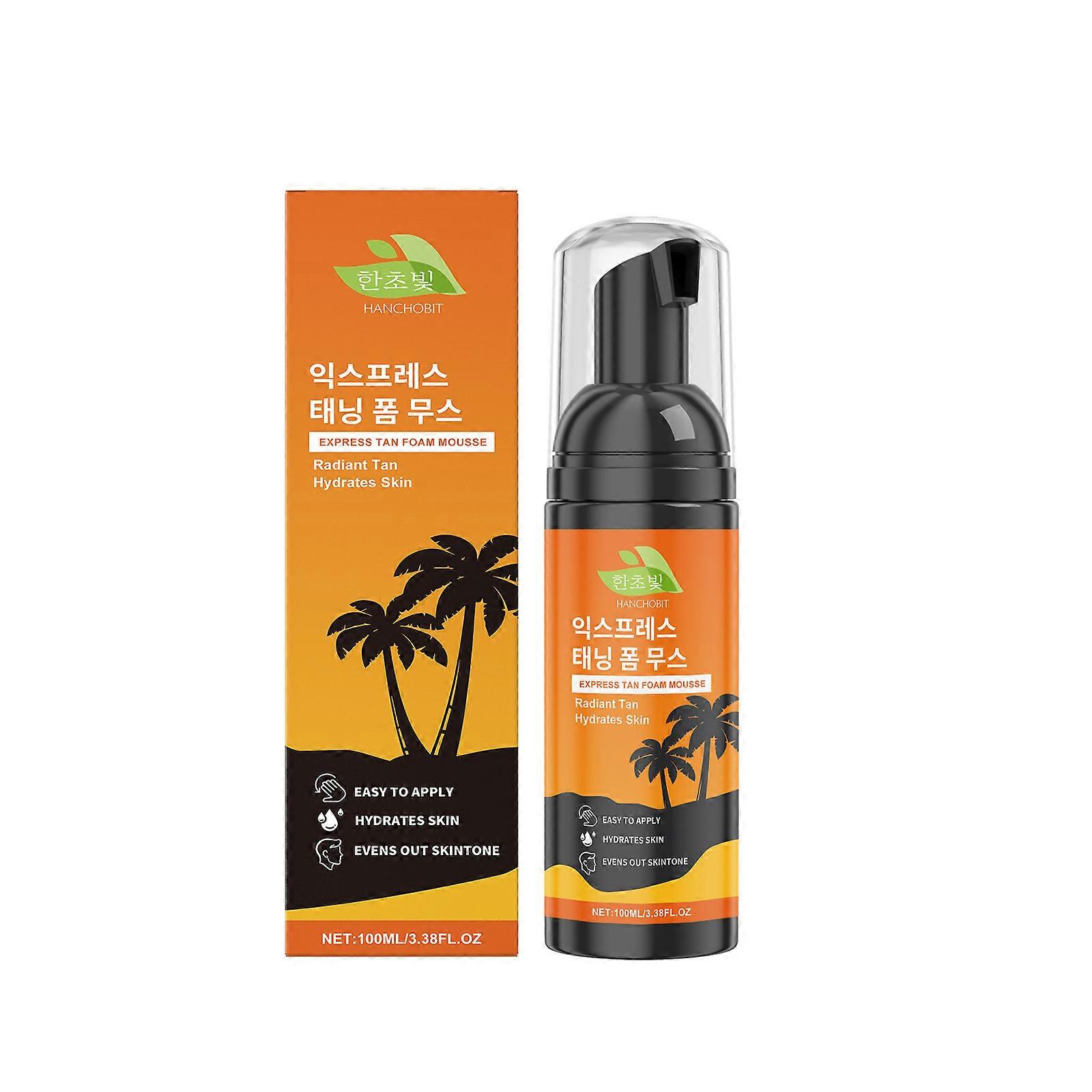 Quick Tanning Foam Mousse, Natural Tanning Accelerator, Self Tanner - Quick Application Foam Mousse Easy Sunless Tan For Face and Body