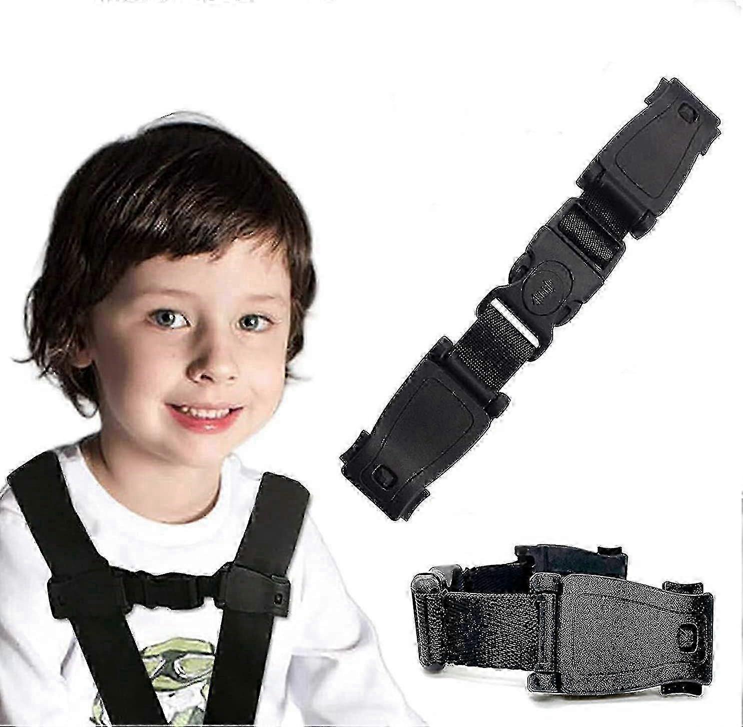 2pcs παιδί Auto Strap Clip για ζώνη ασφαλείας Ιμάντες - Κλιπ ασφαλείας για να αποτρέψει τα παιδιά από την αφαίρεση των βραχιόνων από τη ζώνη ασφαλείας - Μαύρο