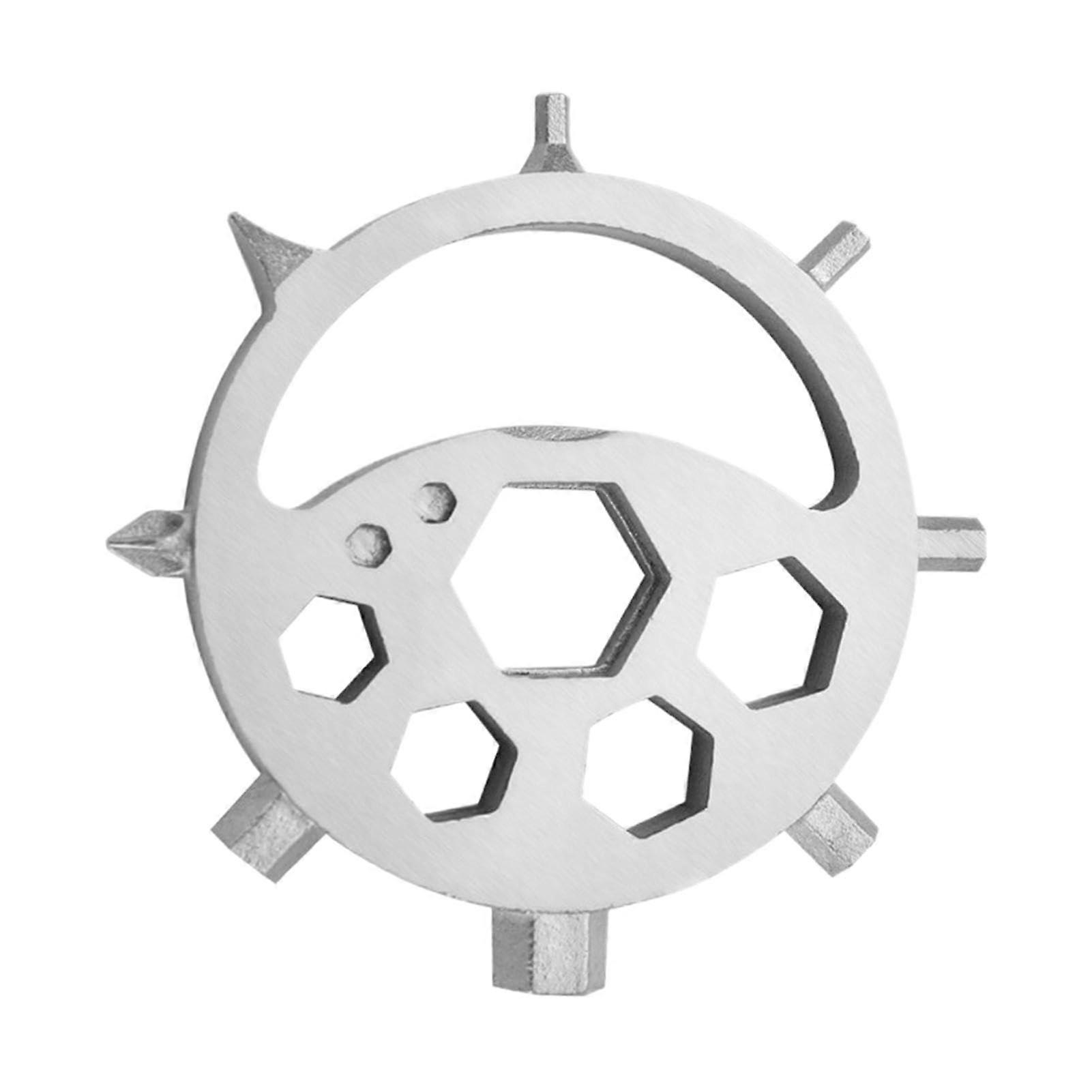 Multi Wrench 15 in 1 Portable Snowflake Tool for Outdoor Maintenance, White Pocket Wrench