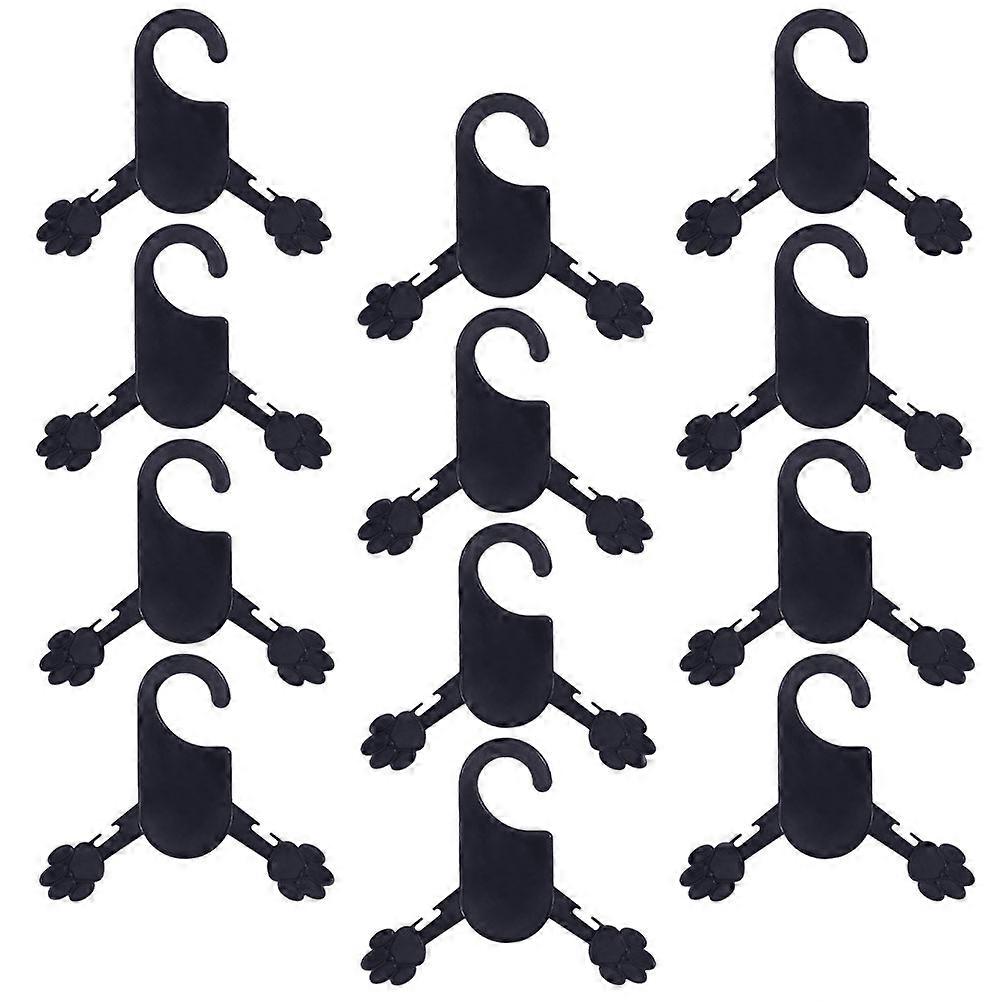 Black Plastic Pet Clothes Hanger for Storage Great for Drying 12pcs Size L
