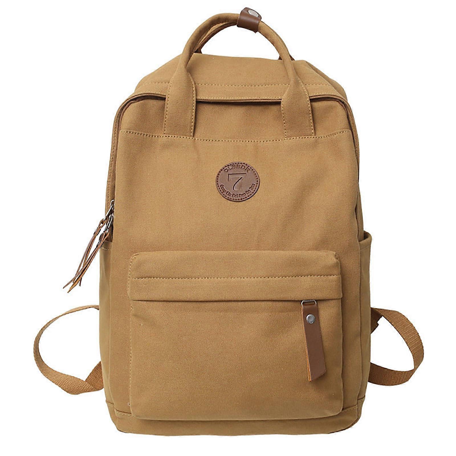 Men's and Women's Backpack, Shoulder Bag, Stylish Large Capacity Student Backpack, Brown.