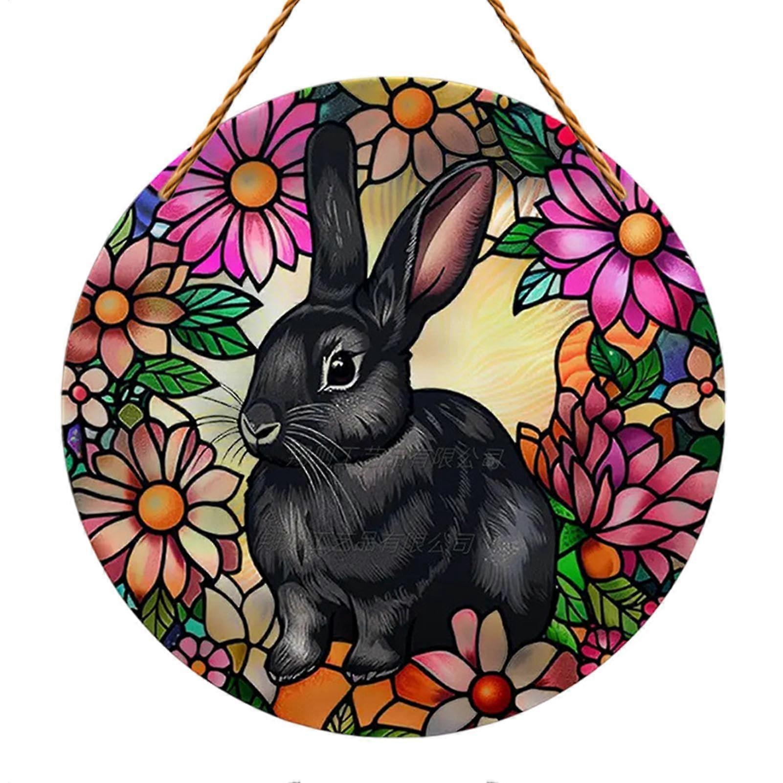 Easter tree decorations, Easter egg  2D acrylic ornaments, bunny pendant with chain