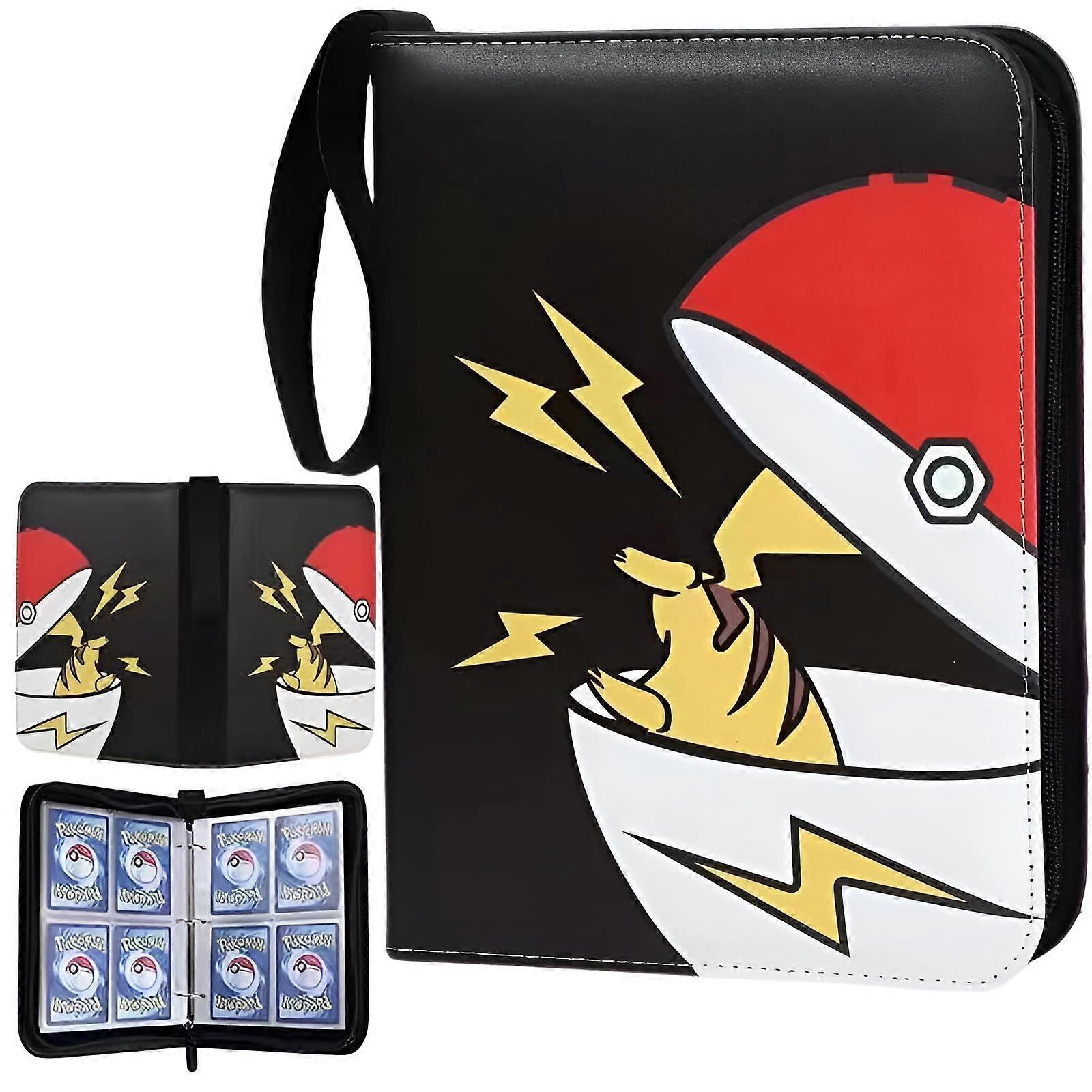 Pokemon Collectible Card Album with 4 Pockets, Portable Waterproof Holder