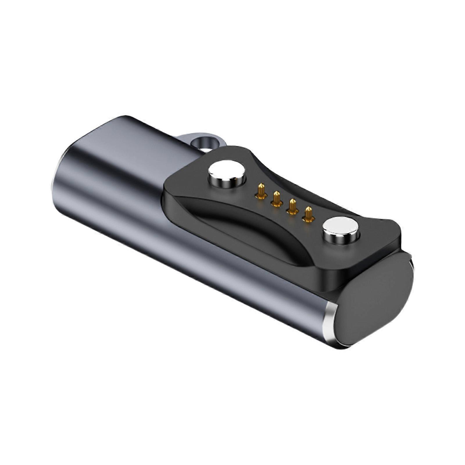 Portable Magnetic Charging Adapter Connector Converter Head for Smartwatch Featuring Type C USB Port Enables Convenient  Gray