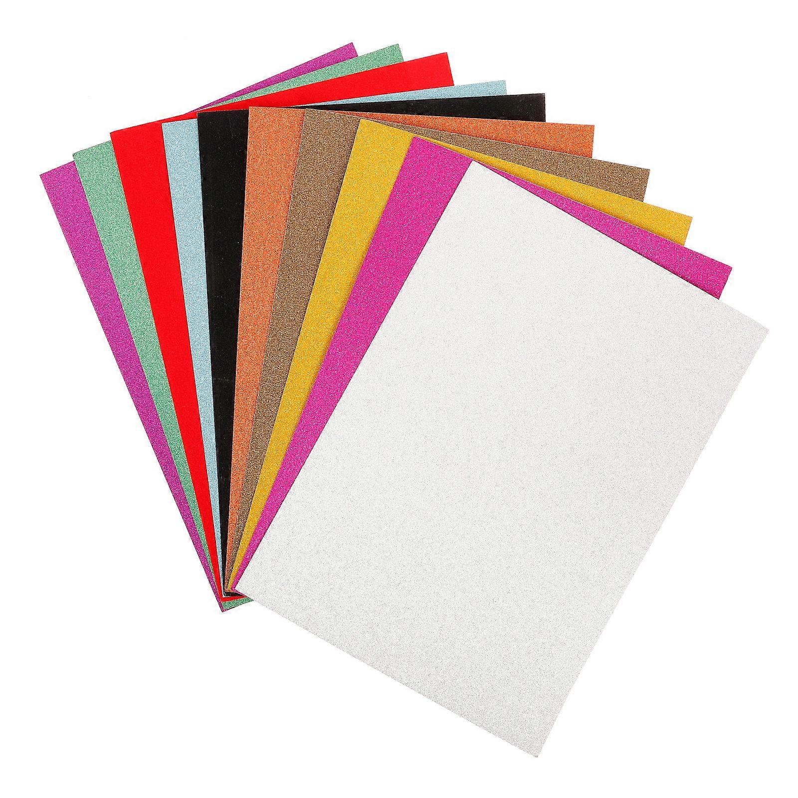 10 Sheets Sparkly Glitter Cardstock Paper A4 Size for Card Making Art Crafts