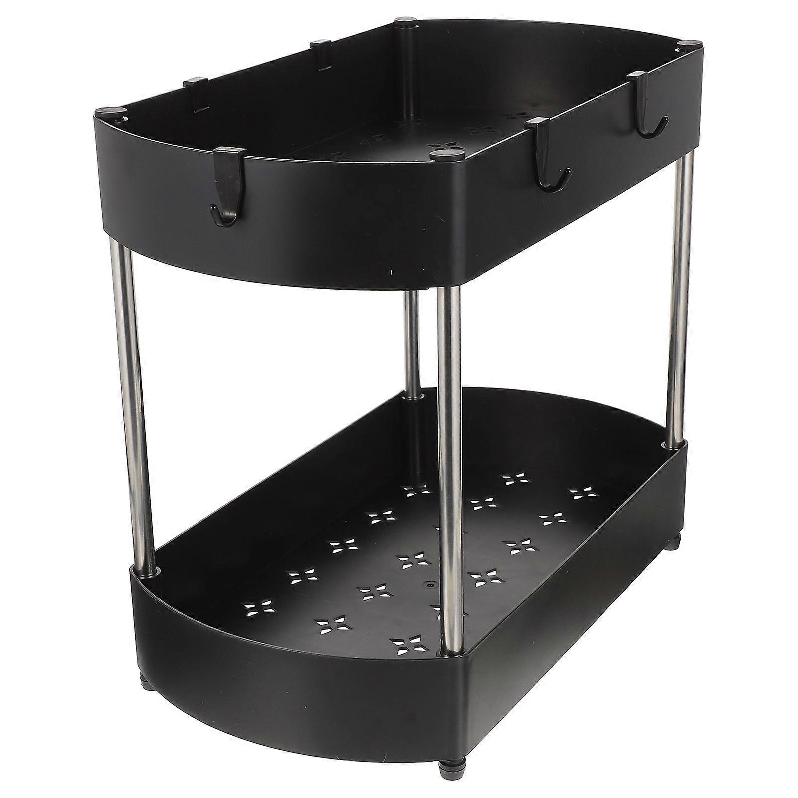 Kitchen Countertop Storage Double Sink Storage Rack Kitchen Organization Rectangular 39.5X33.8X21.5CM Modern Design 1Pcs