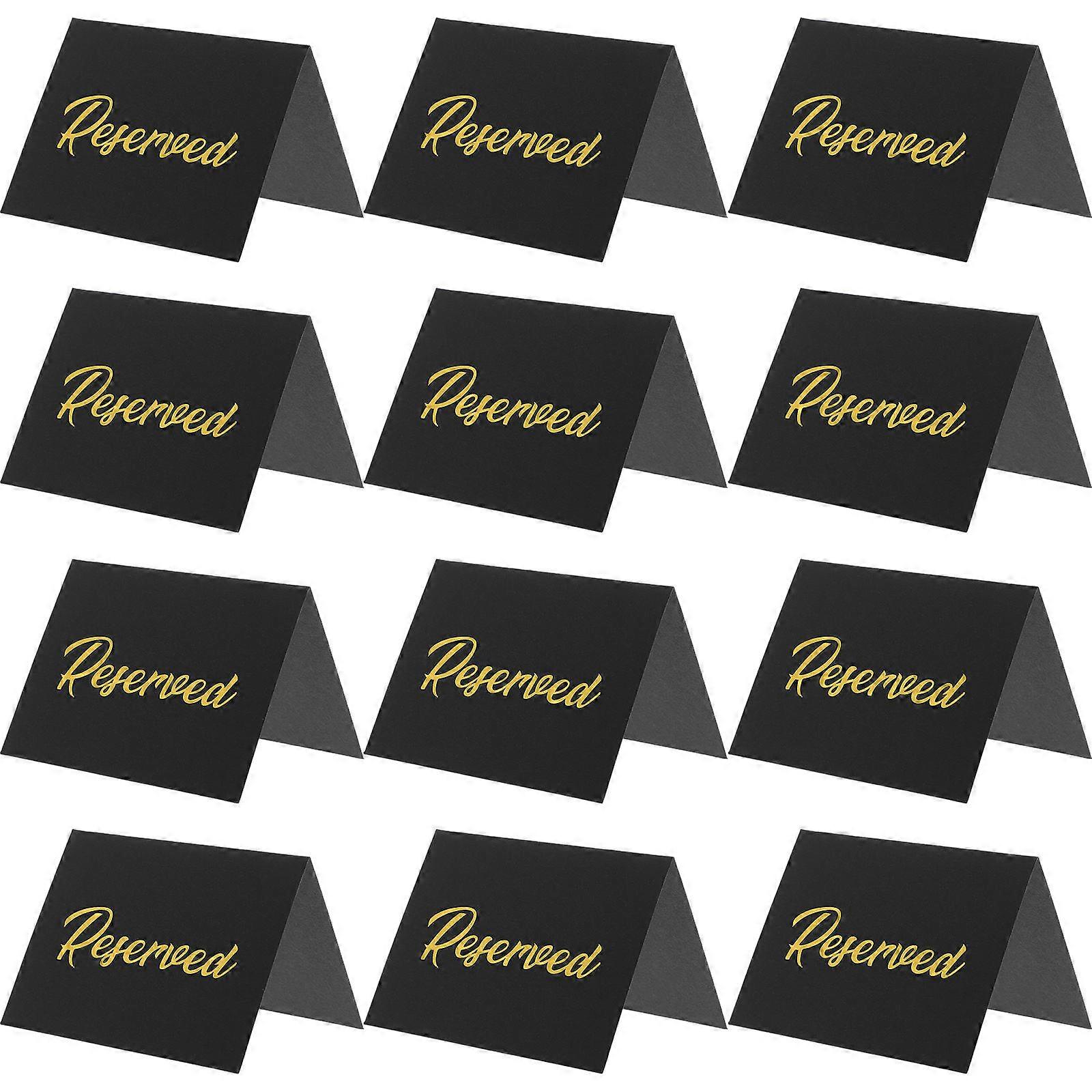 50pcs Double Sided Reserved Table Signs Elegant Foil Finish for Weddings Parties Restaurants Efficient Table Reservation Management