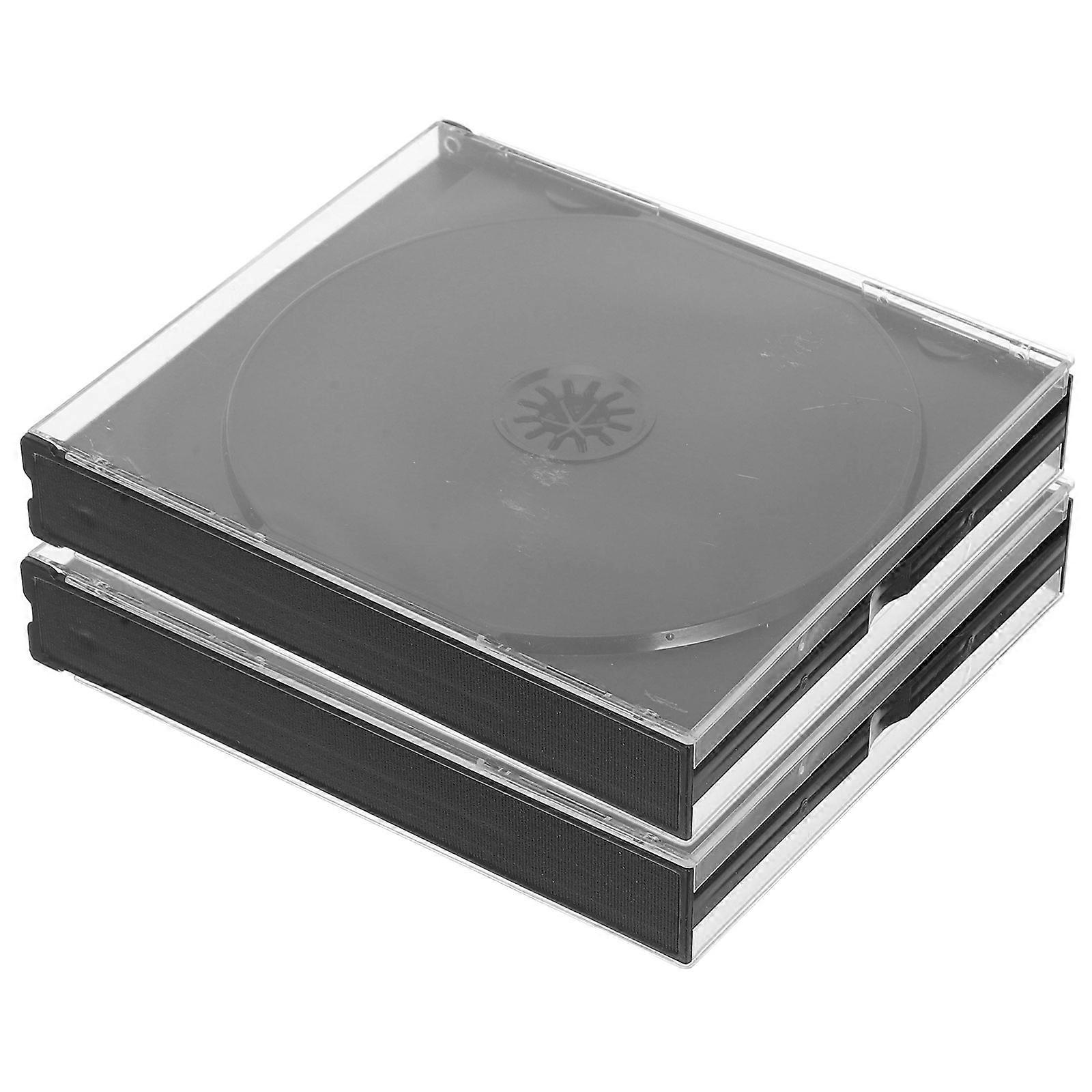 2pcs CD Storage Boxes CD Packing Cases DVD Carrying Cases Replacement Disc Plastic Cases
