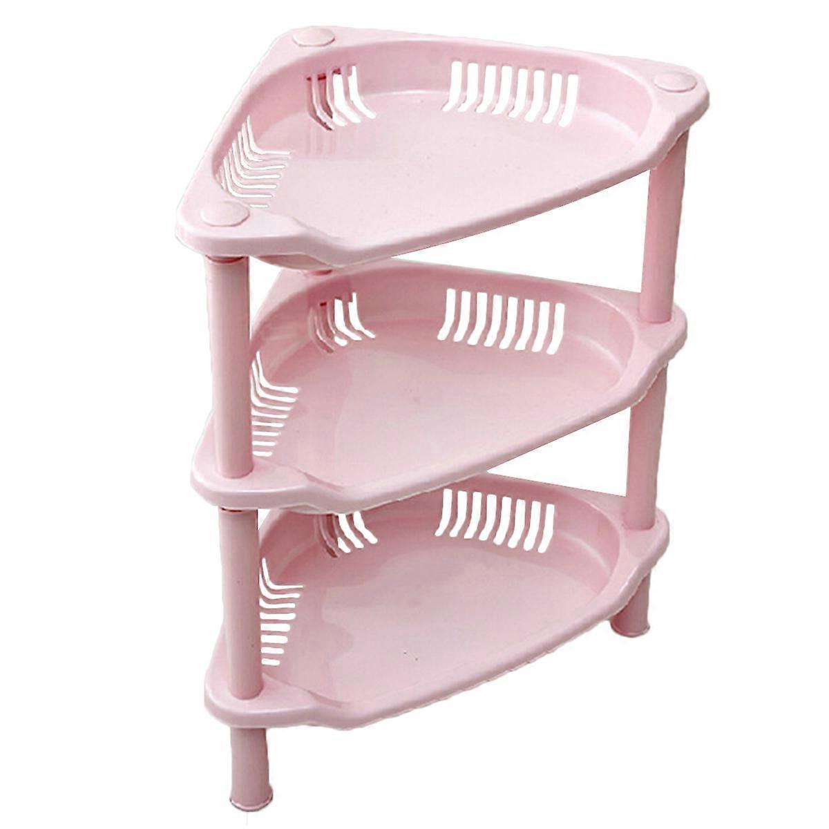 Storage Rack for Bathroom Use Plastic Adjustable Design 7.87x7.87x15.75 Inches