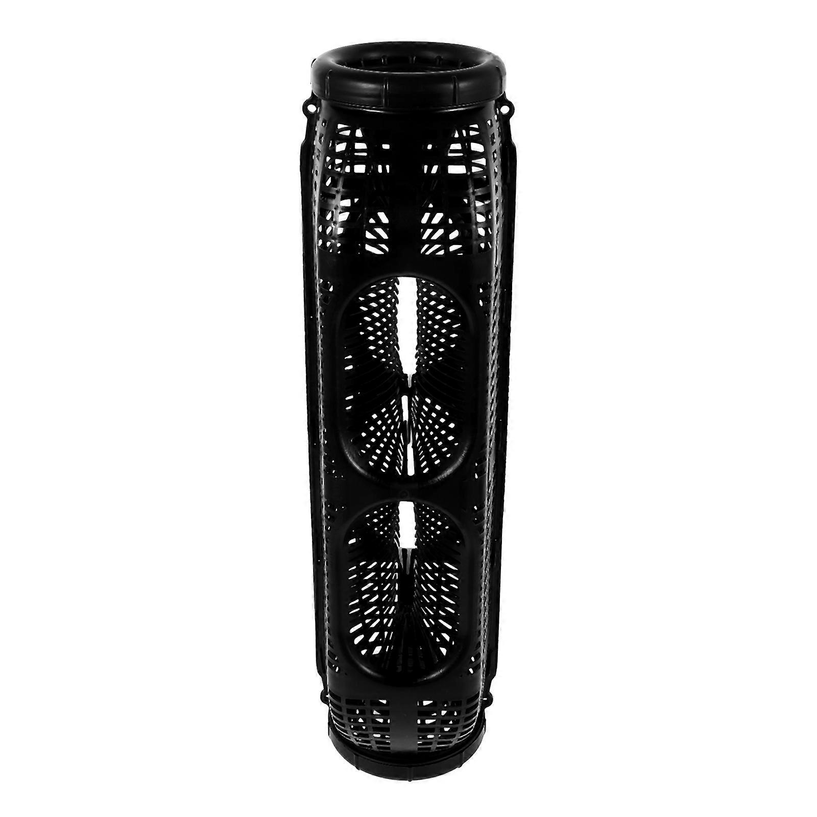 Portable Fishing Bait Cage with Hollow Design for Outdoor Use Made of Lightweight Plastic Black