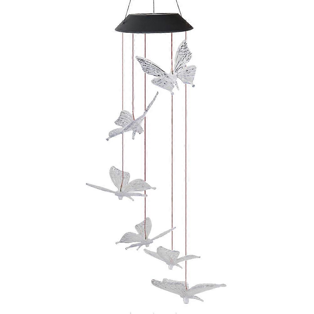 Solar Powered Wind Chime with Color Changing LED Lights for Home Decor 6 LEDs
