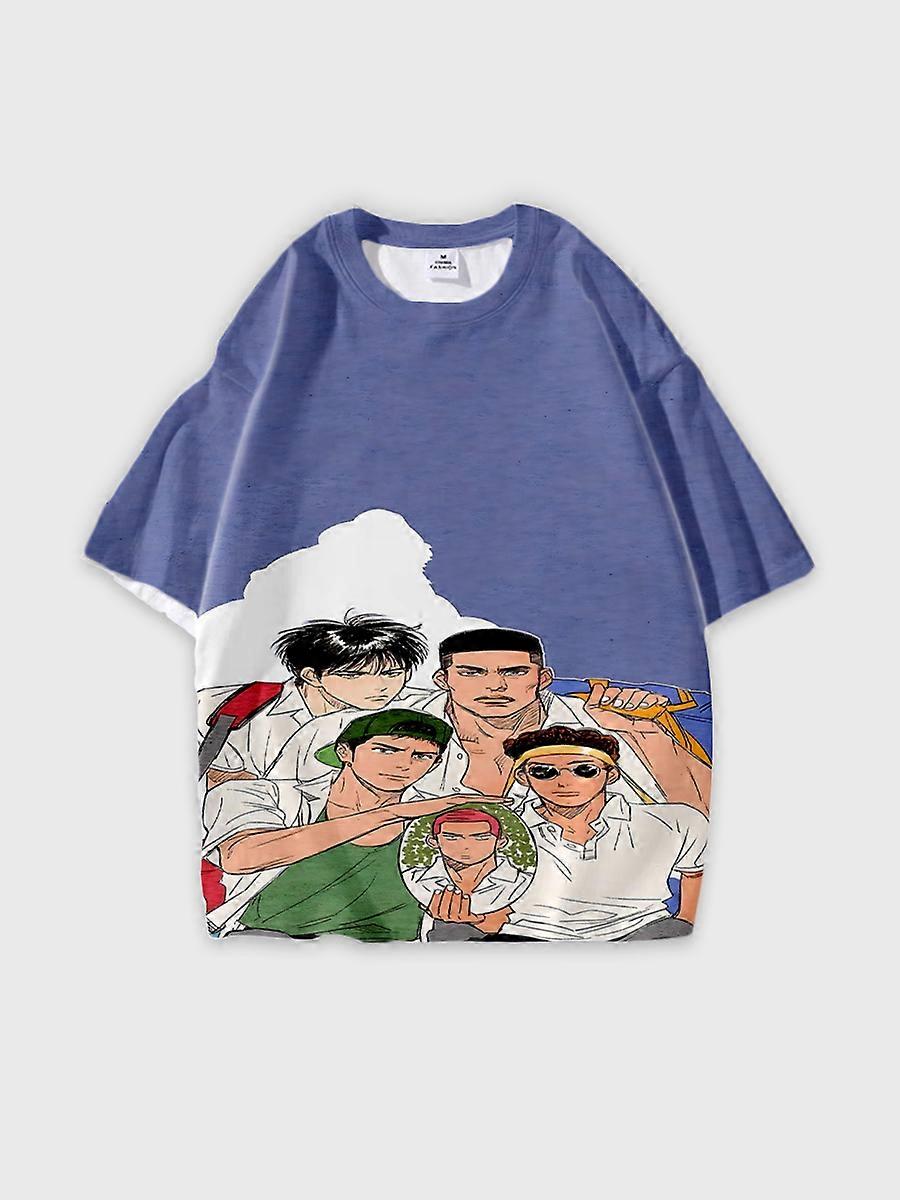 T-shirt round neck Role Pattern loose short sleeve C114