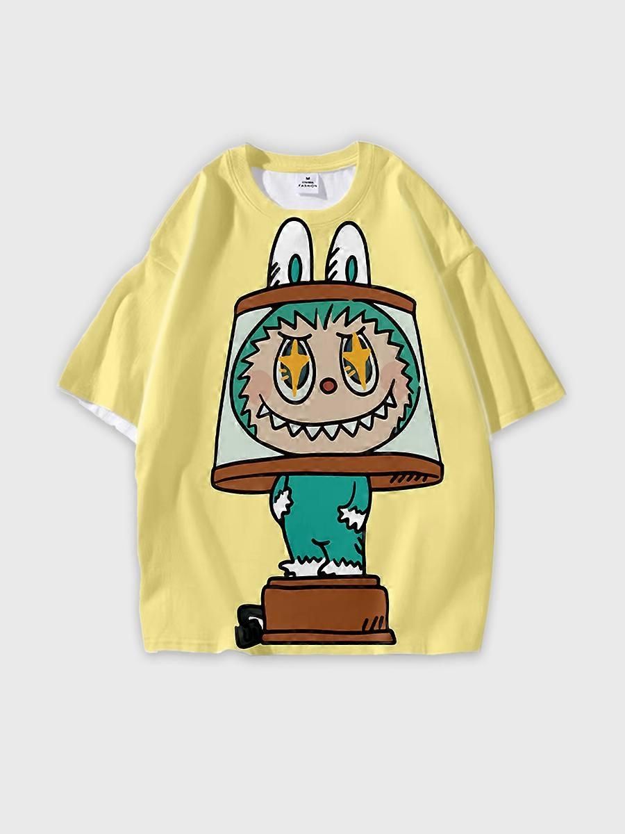 T-shirt round neck Pattern loose short sleeve P1875