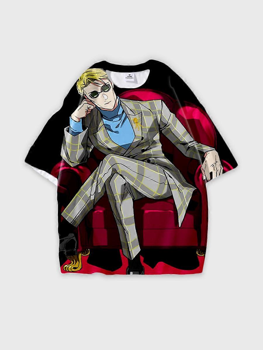 T-shirt round neck Character Pattern loose short sleeve P128