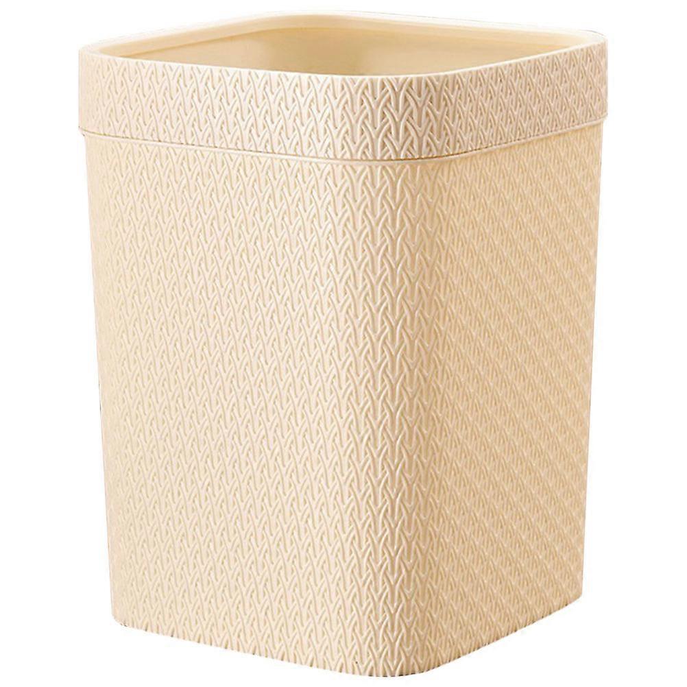 Khaki Plastic Trash Can with Large Capacity and Detachable Liner for Makeup Tables 4.7 x 3.9 Inches