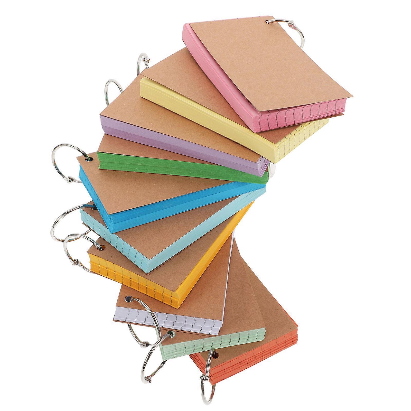 Index Cards For Studying Flashcards With Binder Double-Sided Lined Printing Paper Cover 12.70X7.60X1.50CM Students Professionals 10Pcs