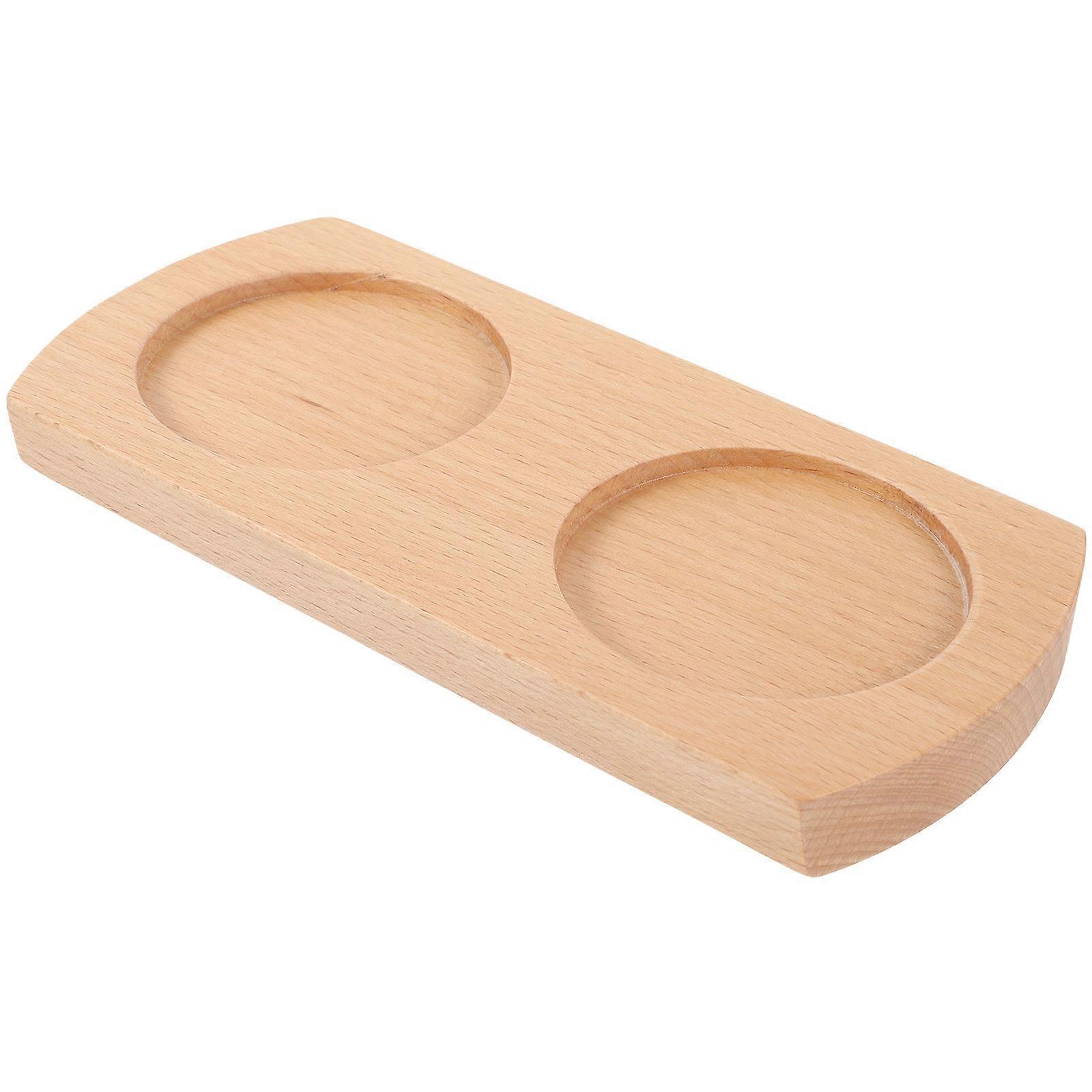 Wooden Coaster Set for Home Use Khaki Salt and Pepper Tray with Wooden Pallets for Sauce Bottle 7.8
