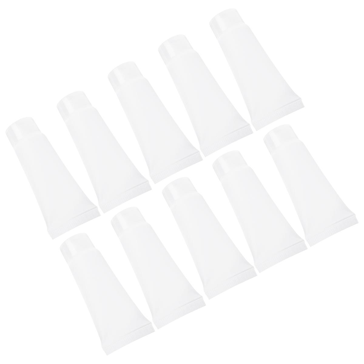 Lotion Tube Empty Refillable Bottle Travel Shampoo Container 10ml White Squeeze Storage 30Pcs