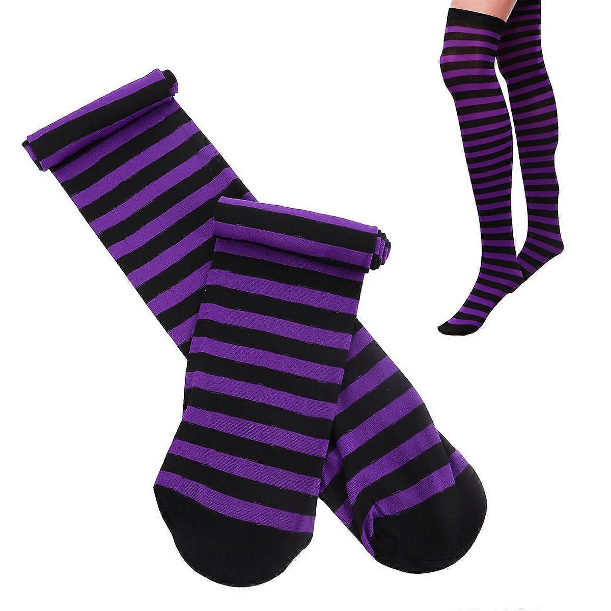 Warmth Striped Tights Girls Performance Decoration Polyester 2Pair