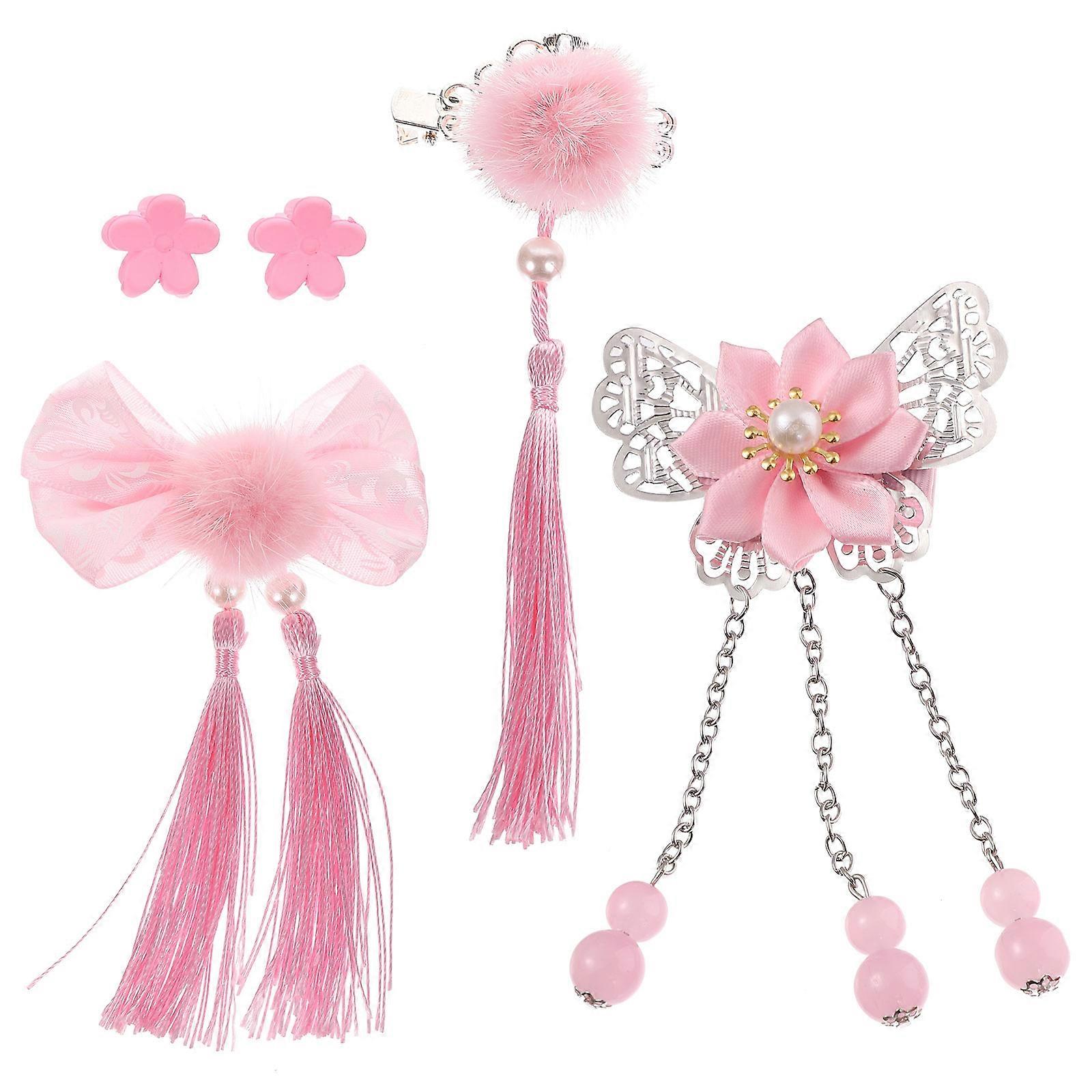Assorted Color Kids Tassel Hairpin Alloy Clip for Festivals and Parties Perfect Gift for Girls 1 Box