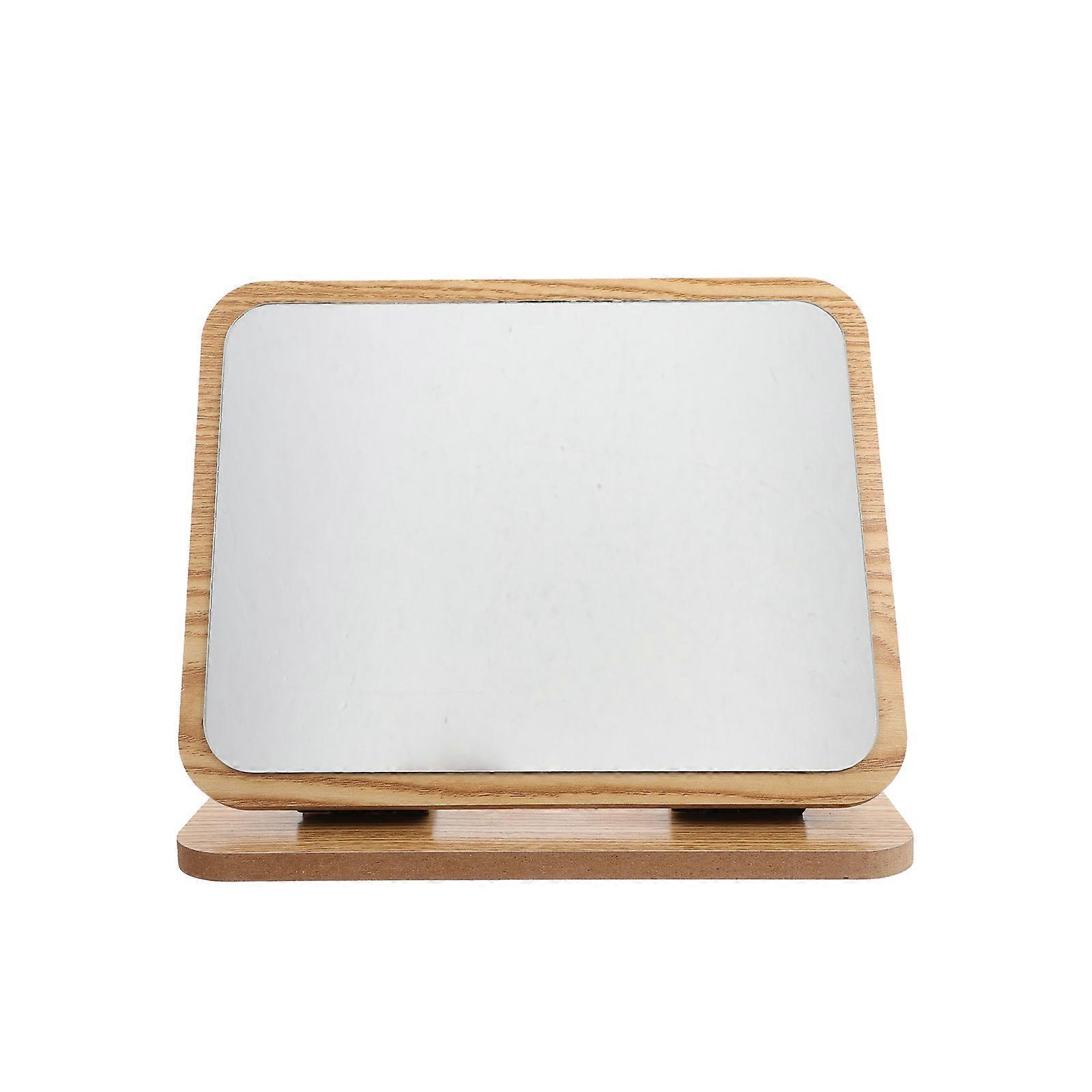 Elegant Wooden Tabletop Cosmetic Mirror, High Definition Foldable Makeup Mirror for Desktop, Non Distorting Reflection for Students and Daily Use