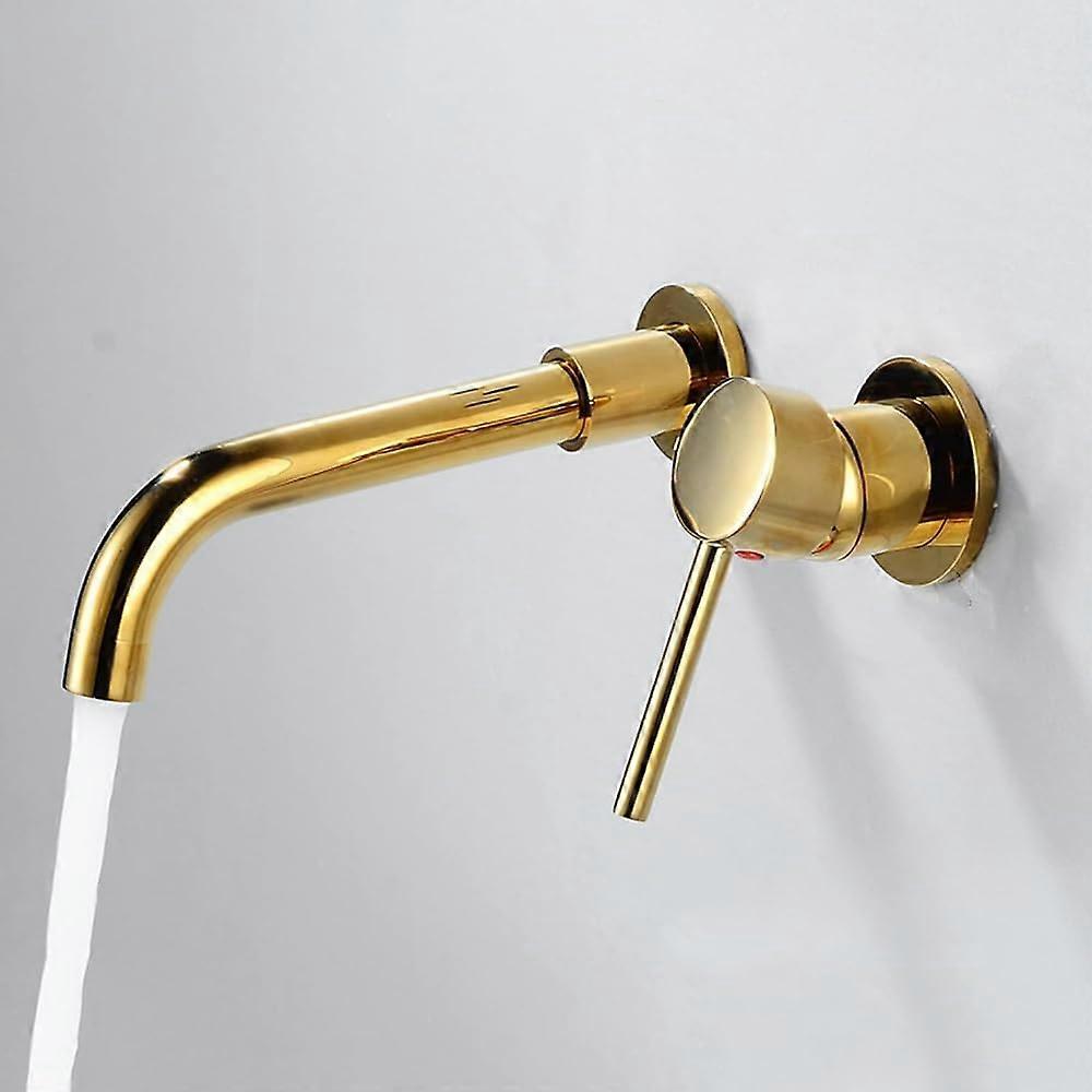 gold single lever mixer, concealed basin faucets, bathroom sink faucets