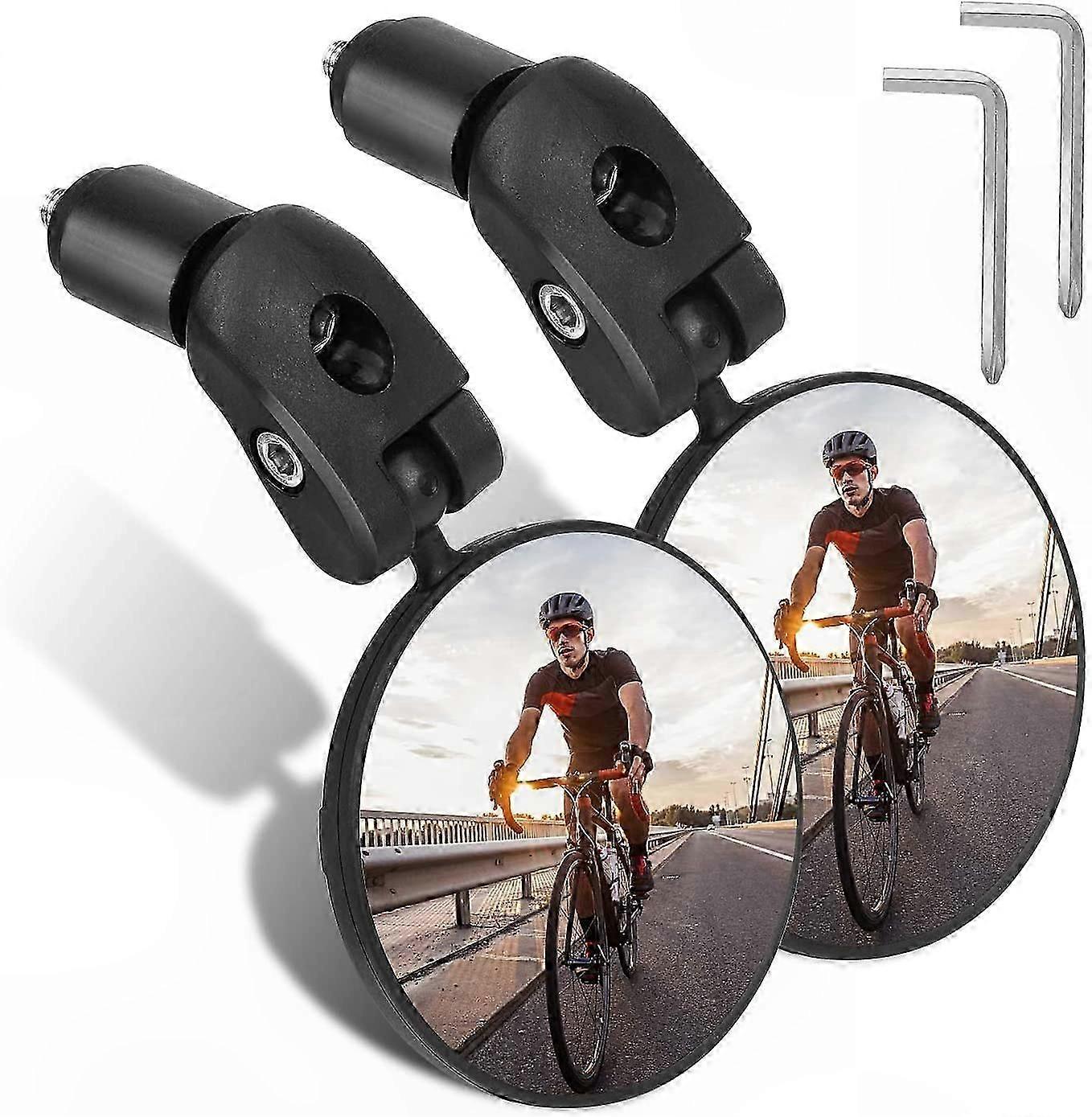 360 Grad verstellbare konvexe Spiegel fr Lenker, HD-Fahrradspiegel fr  Rennrder und Mountainbikes (2er-Set) | Fruugo DE