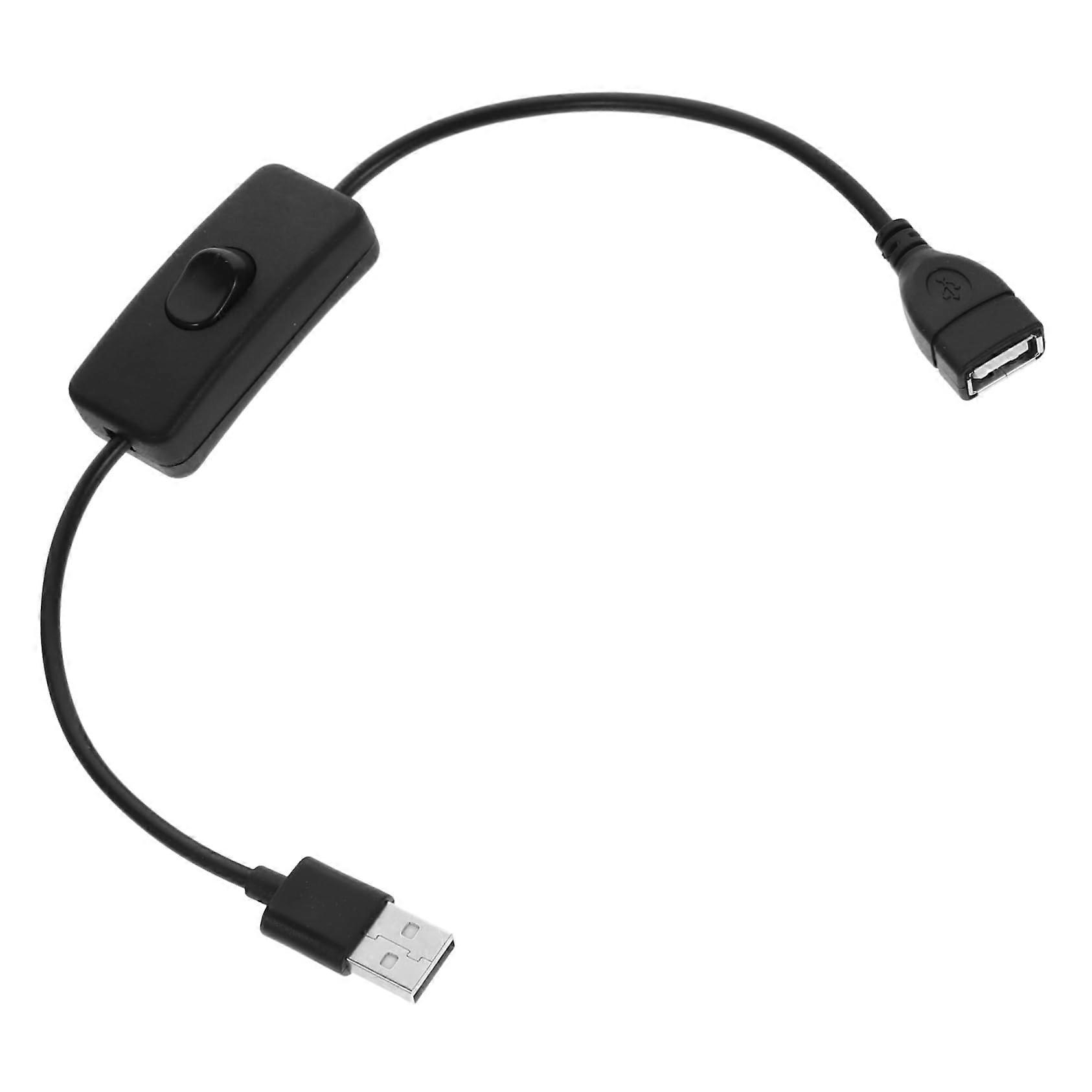 USB Extension Cable 4-Pack with Switch, Compact Portable Design for Desk Lamps and USB Devices, Black