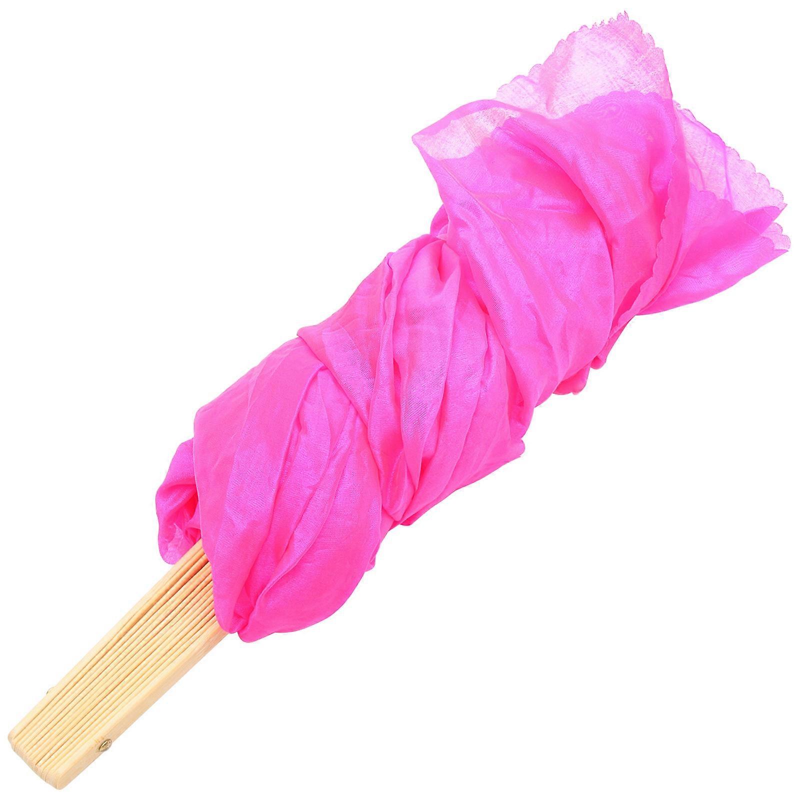 Silk Belly Dance Fan Veil – Long Folding Performance Prop for Dancing Handheld Accessory in Portable Design
