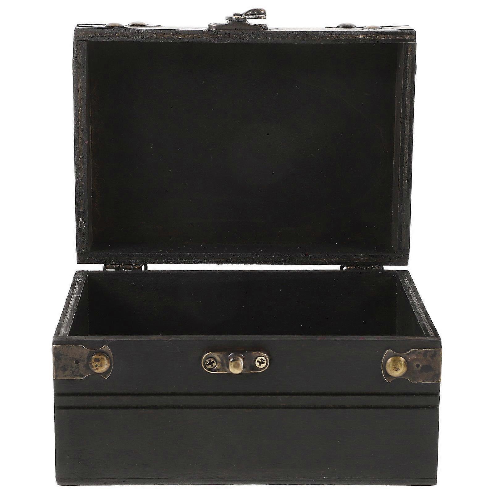 Vintage Wooden Treasure Box for Storage Use Durable Alloy Material Assorted .5 Inches