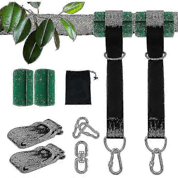 Tree Swing Hanging Straps Kit 2x5ft Heavy Duty Swing Attachments With Carabiners, Tree Protectors