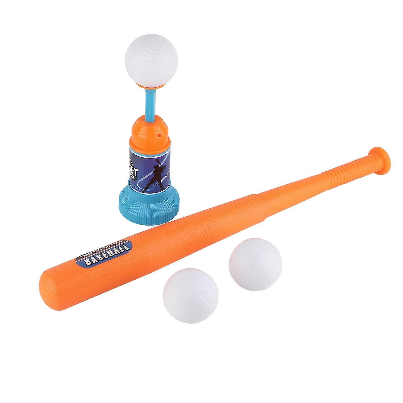 Kids Baseball Pitching Machine 3 Balls Baseball Bat Press Type Baseball Batting Toy for Outdoor