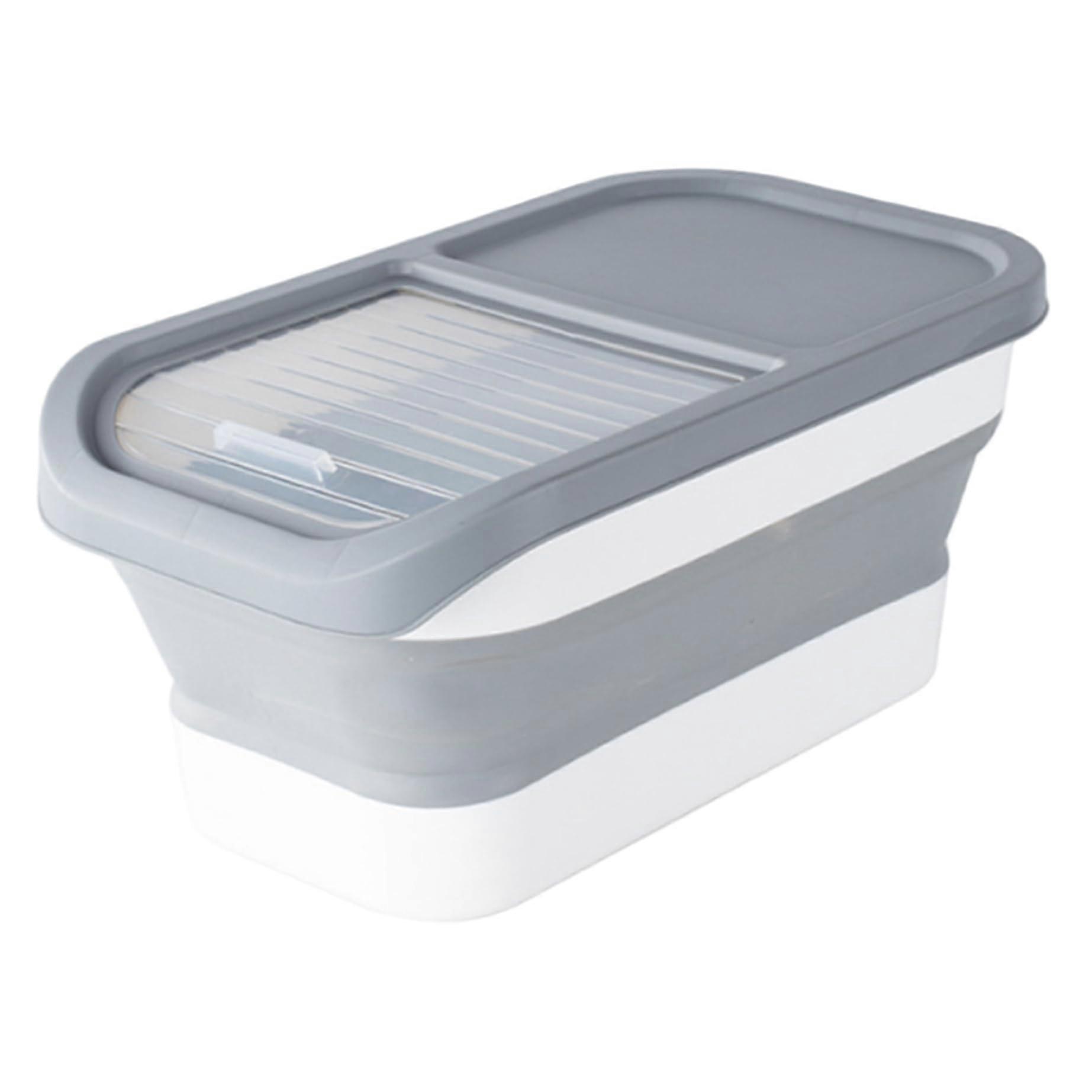 PET food storage containers, collapsible food storage containers, rice storage containers, PET trash cans