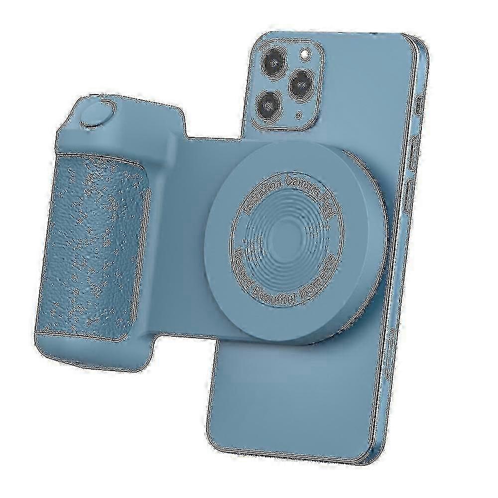 Phone Tripod Mount with Bluetooth Shutter, Magsafe Compatible for iPhone Samsung - Blue