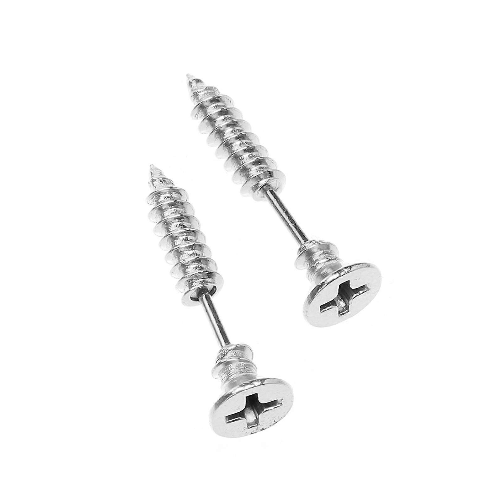 Hip Hop Screw Ear Studs for Decor 1Pair Stainless Steel Punk Earrings