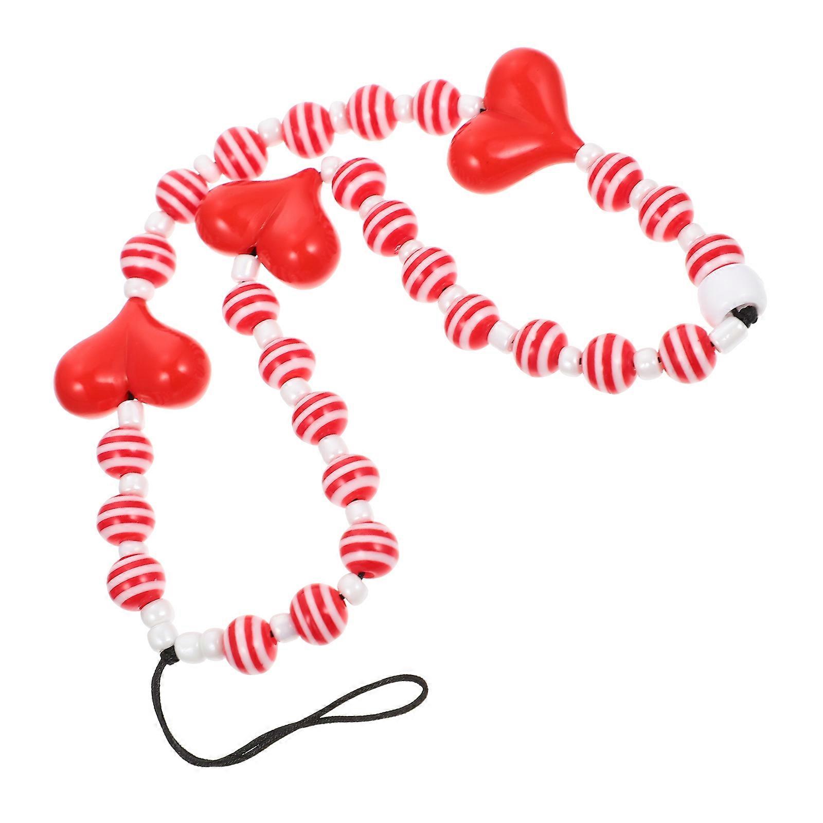 Red Polymer Clay and Acrylic Phone Lanyard for Easy and Safe Phone Use, Durable and Fashionable Design