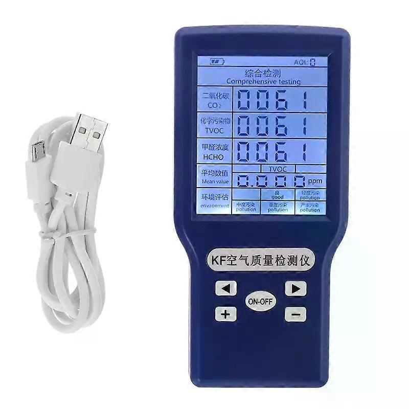 CO2ppm Meters TVOC HCHO AQI Carbon Dioxide Detector Gas Analyzer Protable Air Quality Tester