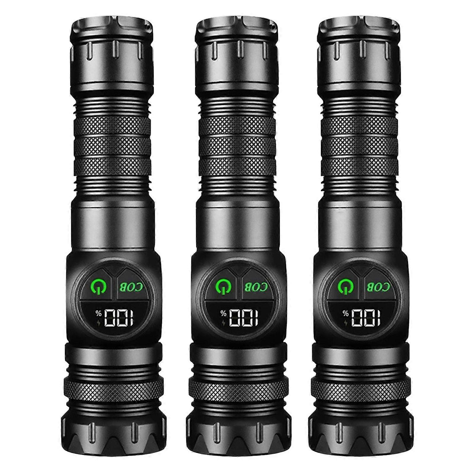 Rechargeable Flashlight Cobs Led Torchlight Magnetic LED Flashlight Phone Charger Waterproof Zoomable Small LED Torches