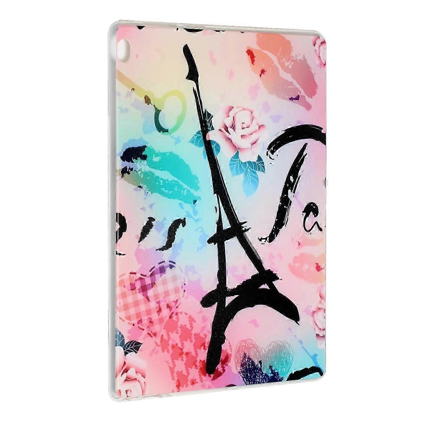 Tablet Case For Lenovo Tab M10 Painted TPU Tablet Case(Rose Tower)